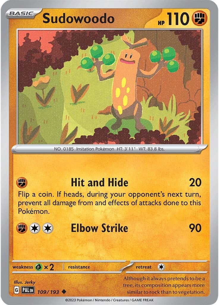 Sudowoodo (109/193) [Scarlet & Violet: Paldea Evolved]