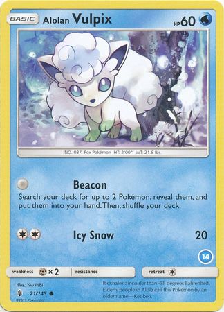 Alolan Vulpix (21/145) (Deck Exclusive #14) [Sun & Moon: Trainer Kit - Alolan Ninetales]