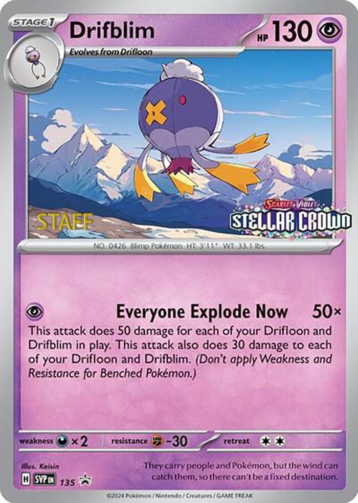 Drifblim (135) (Staff Promo) [Scarlet & Violet: Black Star Promos]