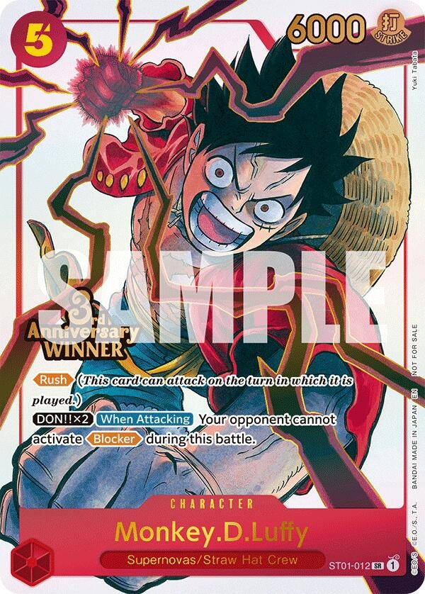 Monkey.D.Luffy - ST01-012 (3rd Anniversary Winner) (ST01-012) (OP-PR)