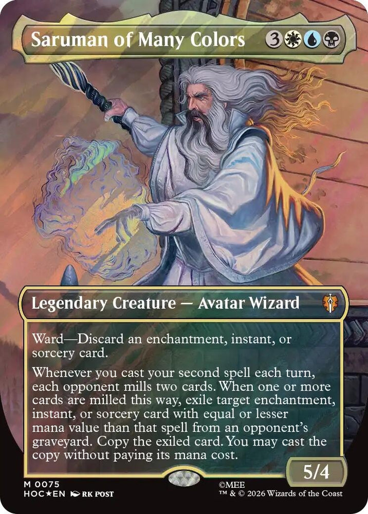 Saruman of Many Colors (Borderless) (Surge Foil) (75) (HOC)