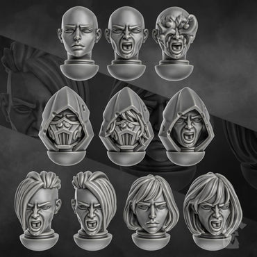 Unholy Space Coven Base Heads Set x10