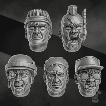 Jungle Fighters Head Bits "Commandos" Set x5