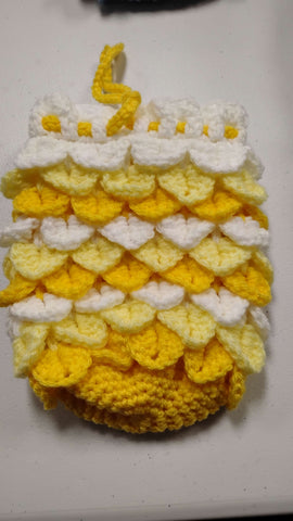 M Yellow and white Dragon Bag