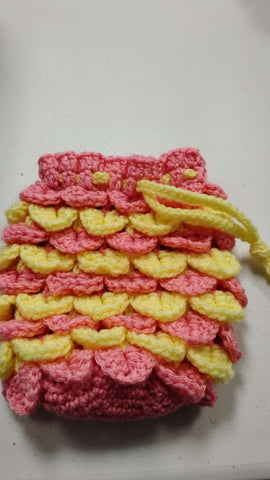 M Pink&Yellow dragon bag