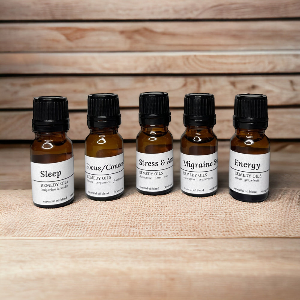 Remedy Oil Blends -- HANDMADE -- Allergy, Sleep, Migraines, Energy, Stress, Focus