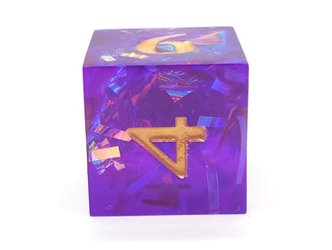 Old School Dice: Sharp Edged 7-Piece Dice Set - Amethyst Blast