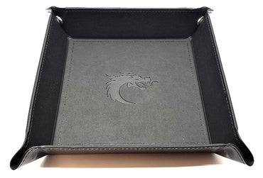 Old School Dice: Square Rolling Tray - Black w/ Black Back