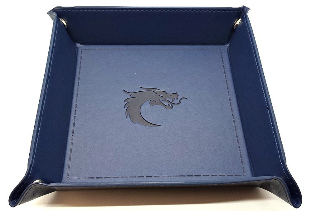 Old School Dice: Square Rolling Tray - Blue w/ Blue Back