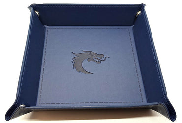 Old School Dice: Square Rolling Tray - Blue w/ Blue Back