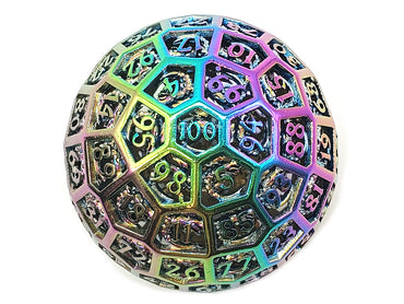 Old School Dice: Hollow Metal 50mm D100 - Dragon's Head - Spectral