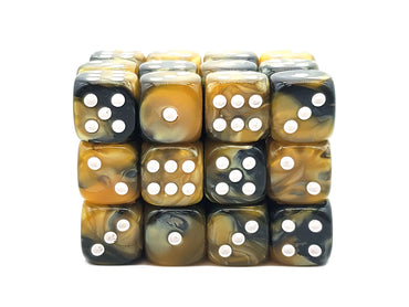 Old School 36ct 12mm D6 Dice Set: Vorpal - Black & Gold