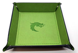 Old School Dice: Square Rolling Tray - Green w/ Blue Back