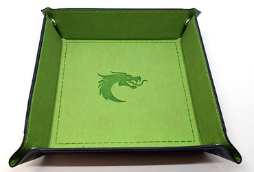 Old School Dice: Square Rolling Tray - Green w/ Blue Back