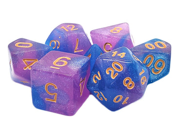 Old School 7 Piece DnD RPG Dice Set: Galaxy - Space Odyssey