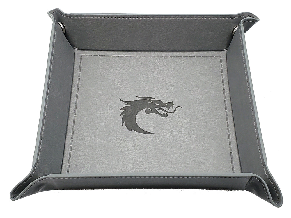 Old School Dice: Square Rolling Tray - Grey