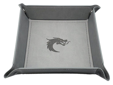 Old School Dice: Square Rolling Tray - Grey